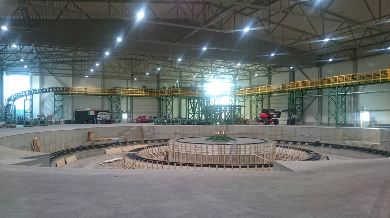 Installation of service platforms, machine bases, and steel structures for galleries